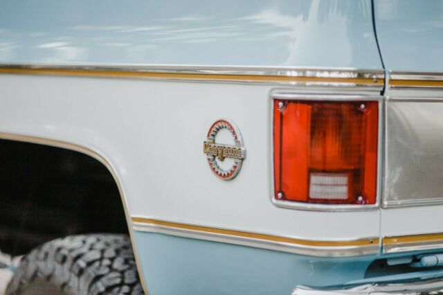 1977 Blue and White Chevrolet Blazer SUV