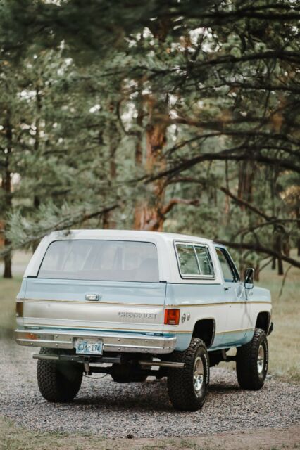 1977 Blue and White Chevrolet Blazer SUV