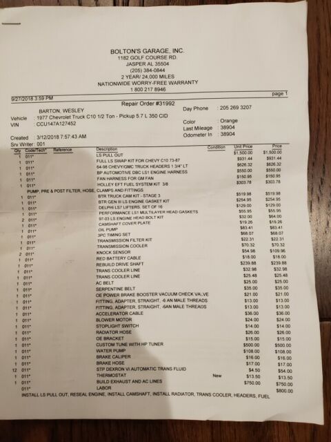 1977 Orange Chevrolet C-10