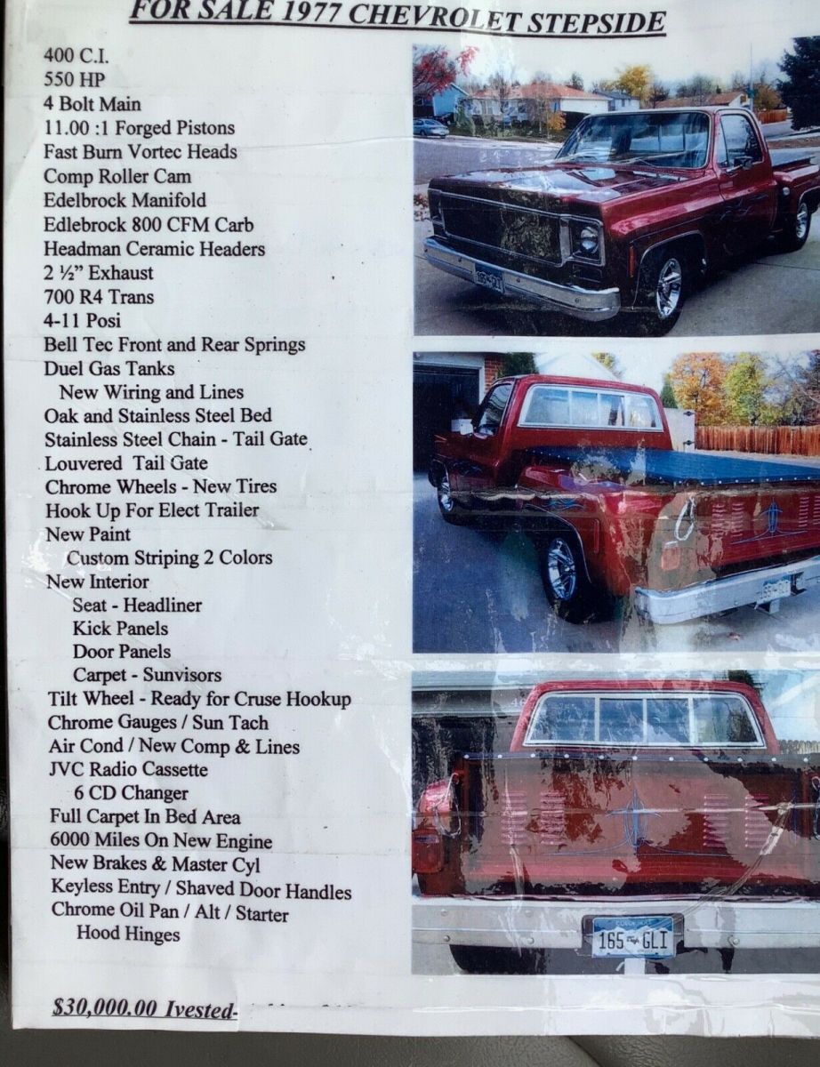 1977 Red Chevrolet C-10