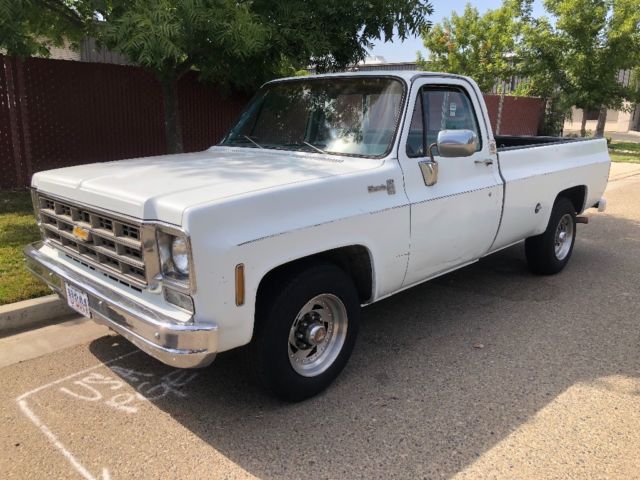 1977 White Chevrolet C-10 Regular Cab Long bed