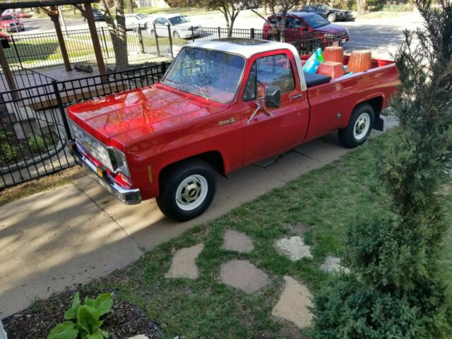 1977 Red Chevrolet C-10 Extended Cab Pickup