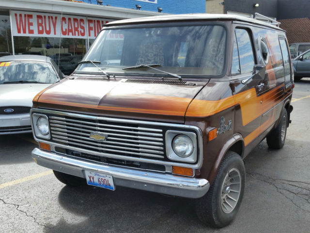 1977 Brown Chevrolet G20 Van Extended Passenger Van