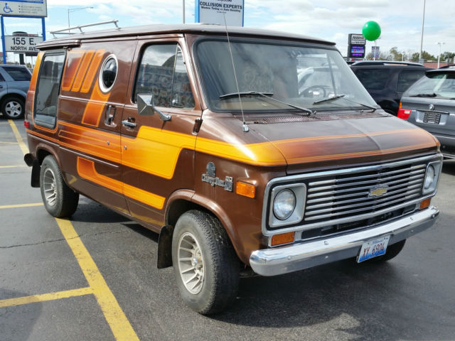 1977 Brown Chevrolet G20 Van Extended Passenger Van