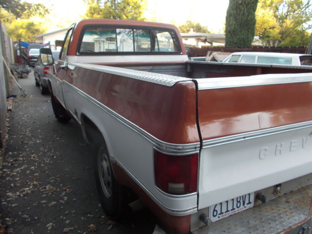 1977 Brown/white Chevrolet Silverado 2500 truck