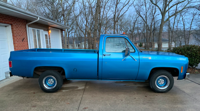 1977 Blue Chevrolet C-10 Standard Cab Pickup