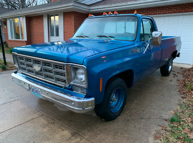 1977 Blue Chevrolet C-10 Standard Cab Pickup