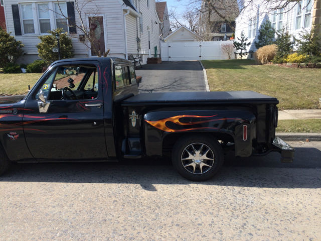 1977 black with flames Chevrolet C-10 side step