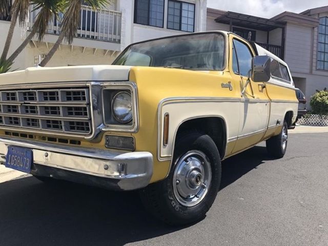 1977 Yellow/white /yellow Chevrolet C-10 Truck