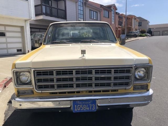 1977 Yellow/white /yellow Chevrolet C-10 Truck