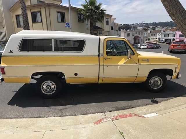 1977 Yellow/white /yellow Chevrolet C-10 Truck