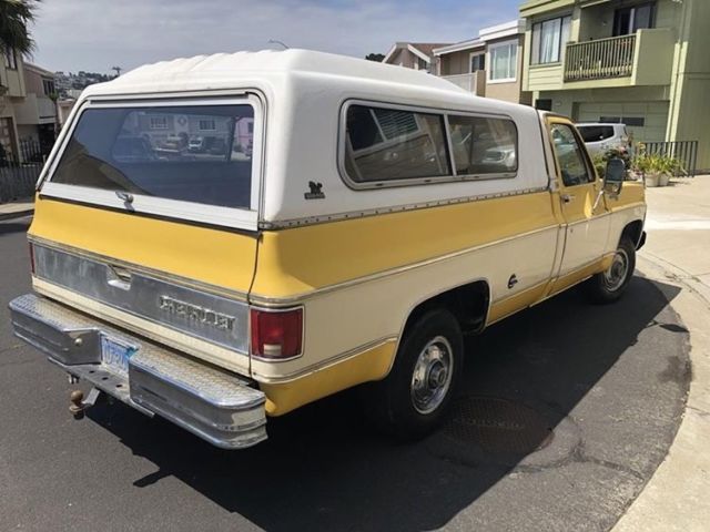 1977 Yellow/white /yellow Chevrolet C-10 Truck