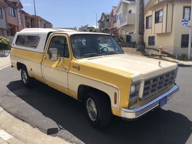 1977 Yellow/white /yellow Chevrolet C-10 Truck