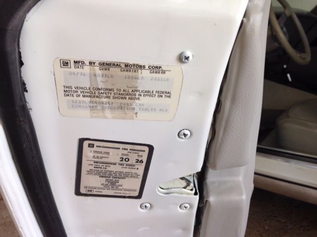 1977 White Chevrolet Corvette 2 door w/T Tops