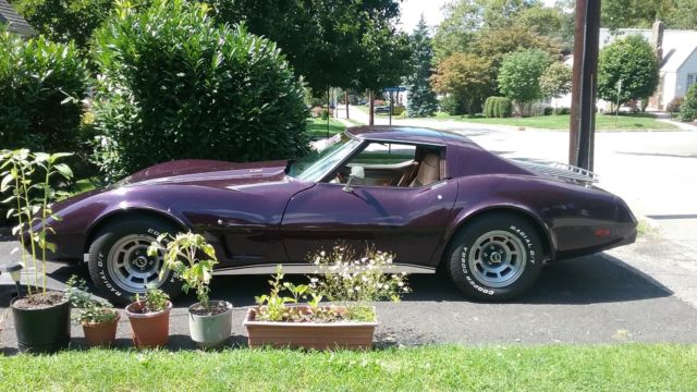 1977 Burgundy Chevrolet Corvette Coupe