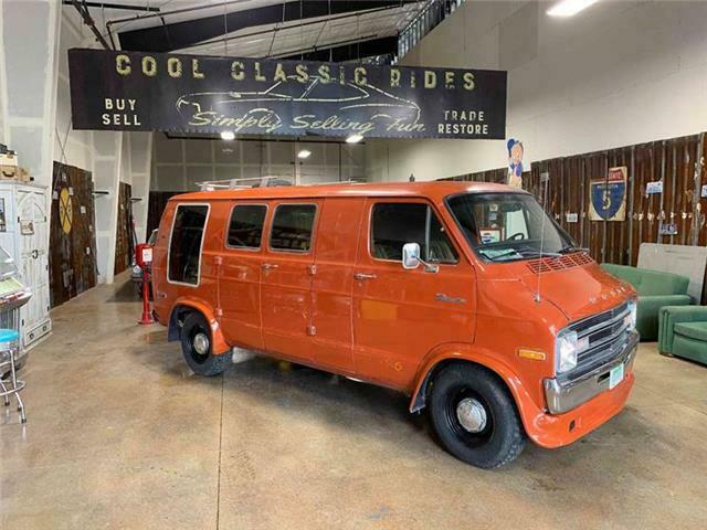 1977 Orange Dodge Ram Van Conversion Van