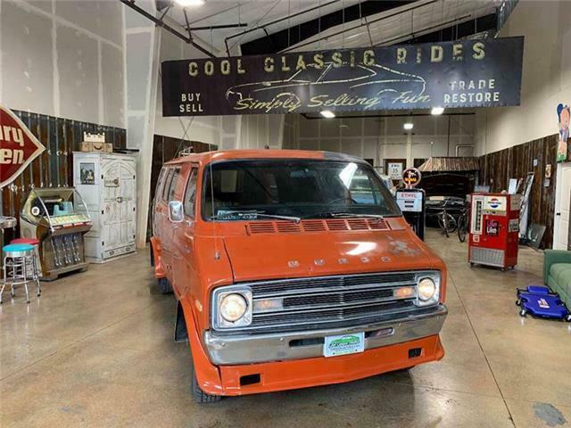 1977 Orange Dodge Ram Van Conversion Van