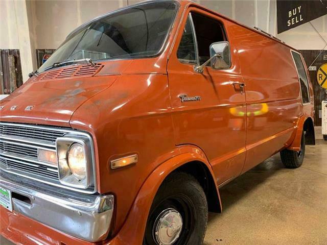 1977 Orange Dodge Ram Van Conversion Van