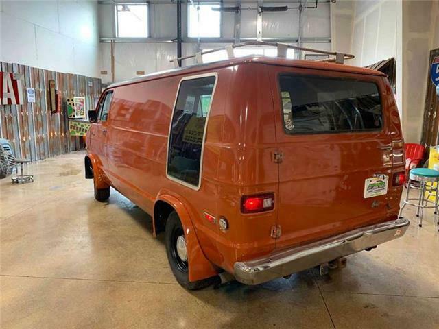 1977 Orange Dodge Ram Van Conversion Van