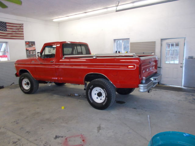 1977 red Ford F-250 pickup