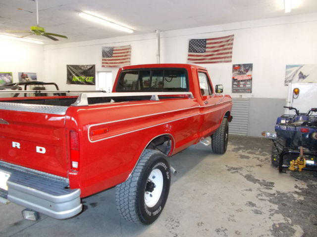 1977 red Ford F-250 pickup