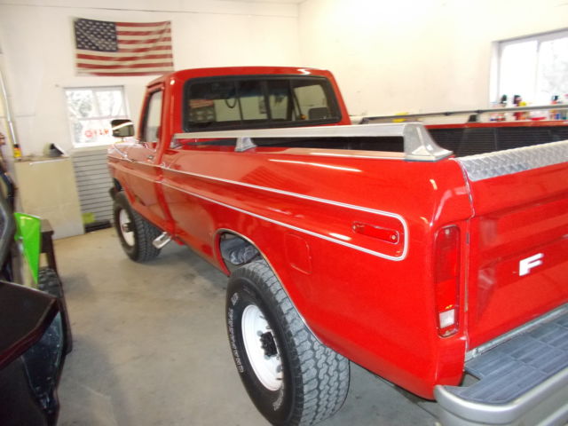 1977 red Ford F-250 pickup