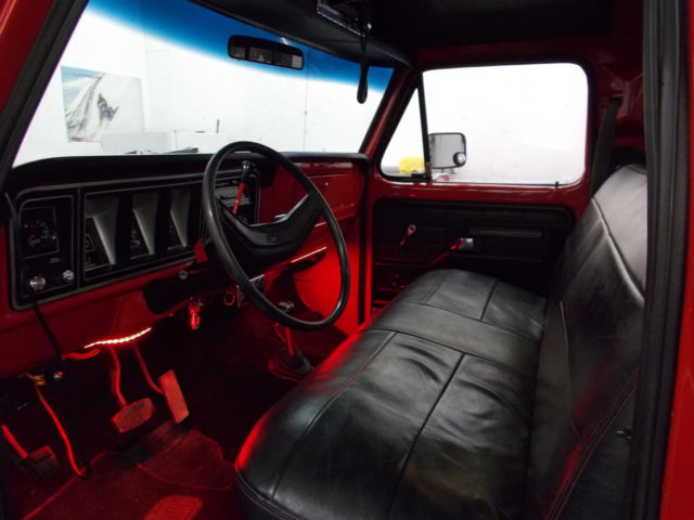 1977 red Ford F-250 pickup