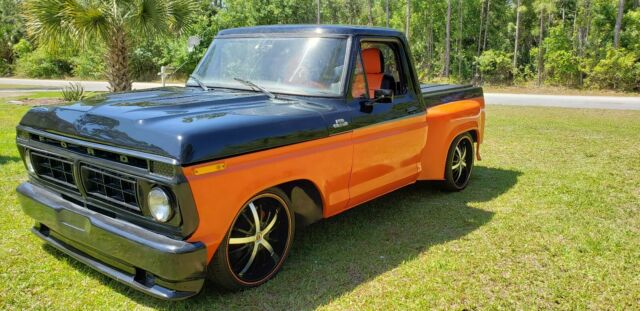 1977 black / orange Ford F-100