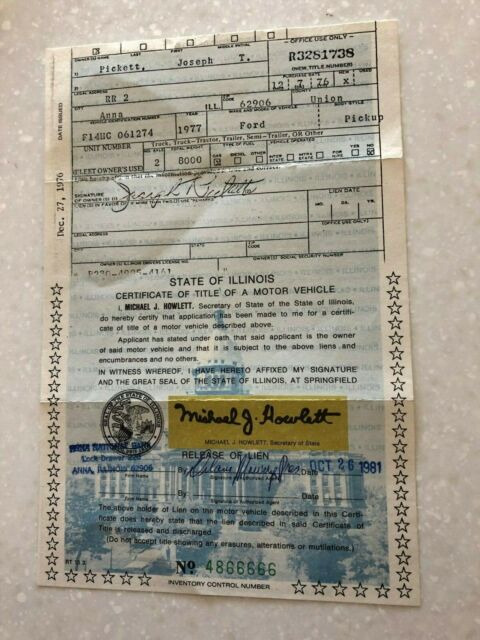 1977 Blue Ford F-150 Standard Cab Pickup