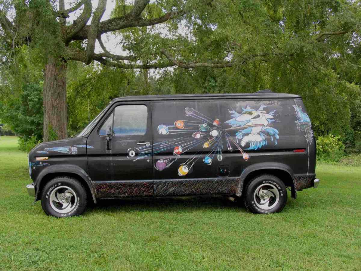 1977 Black Ford Econoline Van