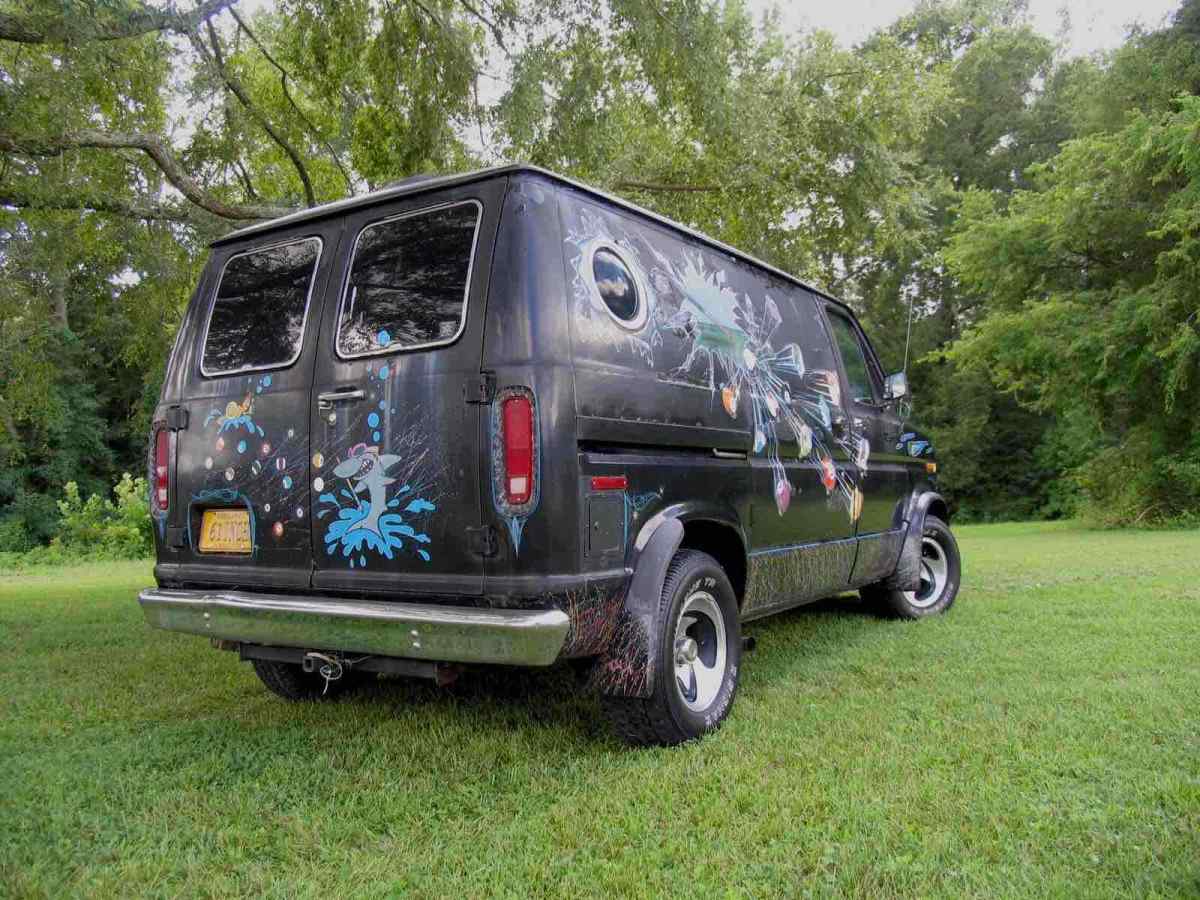 1977 Black Ford Econoline Van
