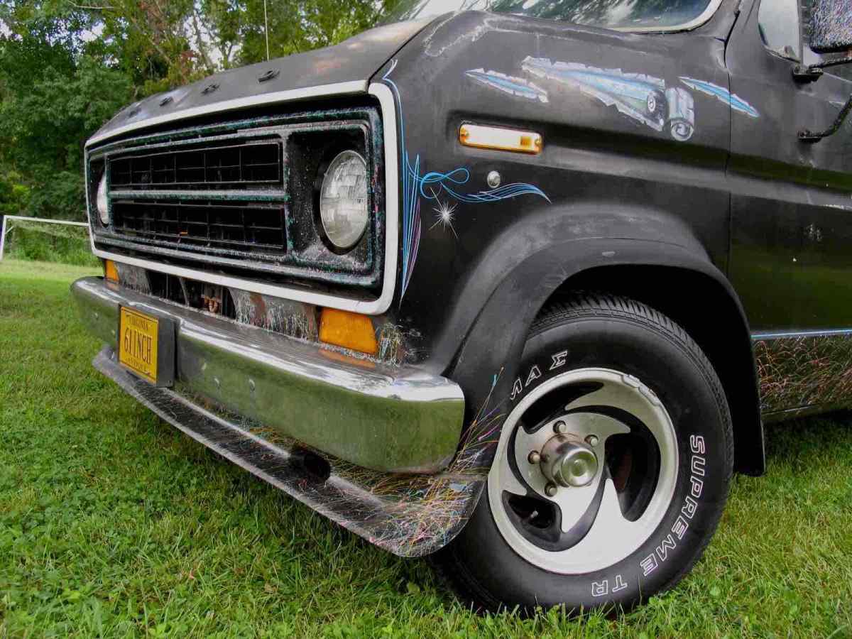 1977 Black Ford Econoline Van