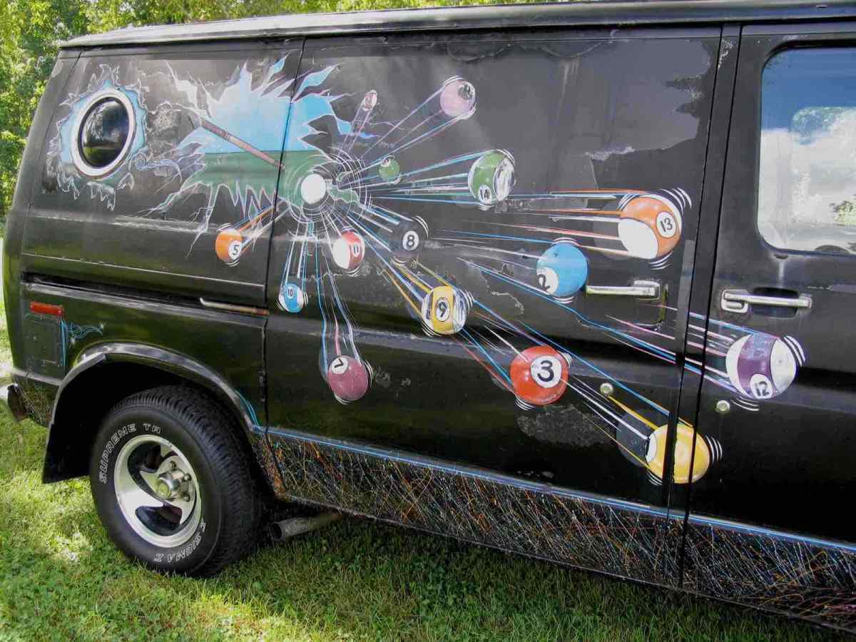 1977 Black Ford Econoline Van