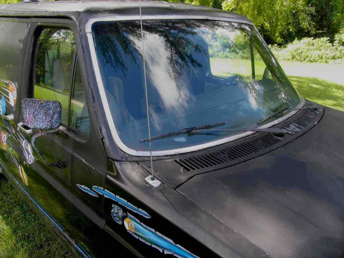 1977 Black Ford Econoline Van