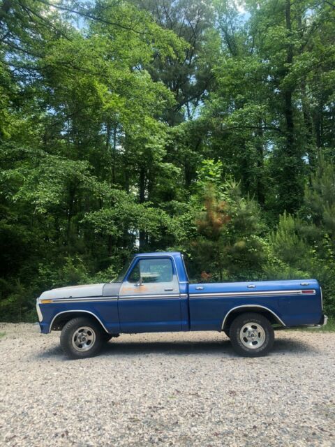 1977 Blue Ford F-100 Crew Cab Pickup