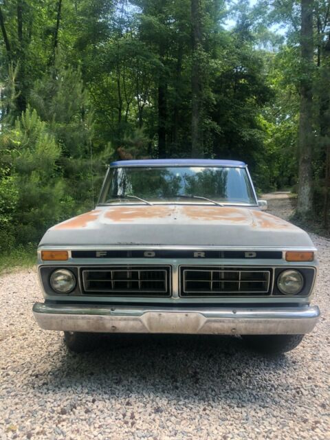 1977 Blue Ford F-100 Crew Cab Pickup