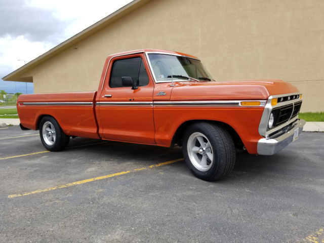 1977 Orange Ford F-150 Standard Cab Pickup