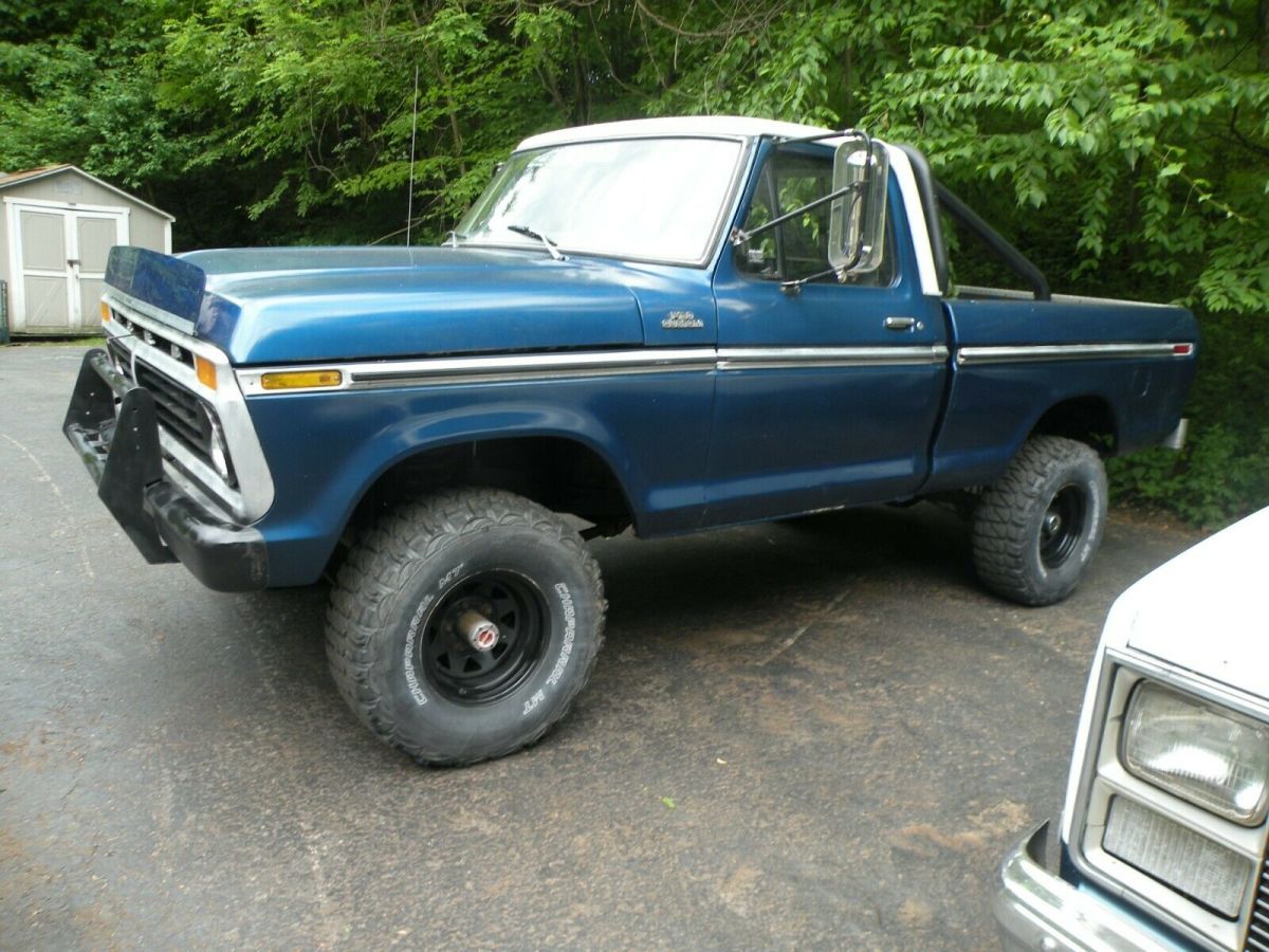 1977 Blue and White Ford F-150 Standard Cab Pickup