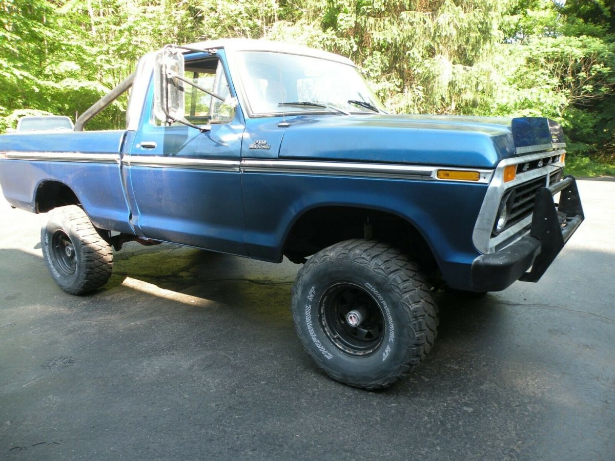 1977 Blue and White Ford F-150 Standard Cab Pickup
