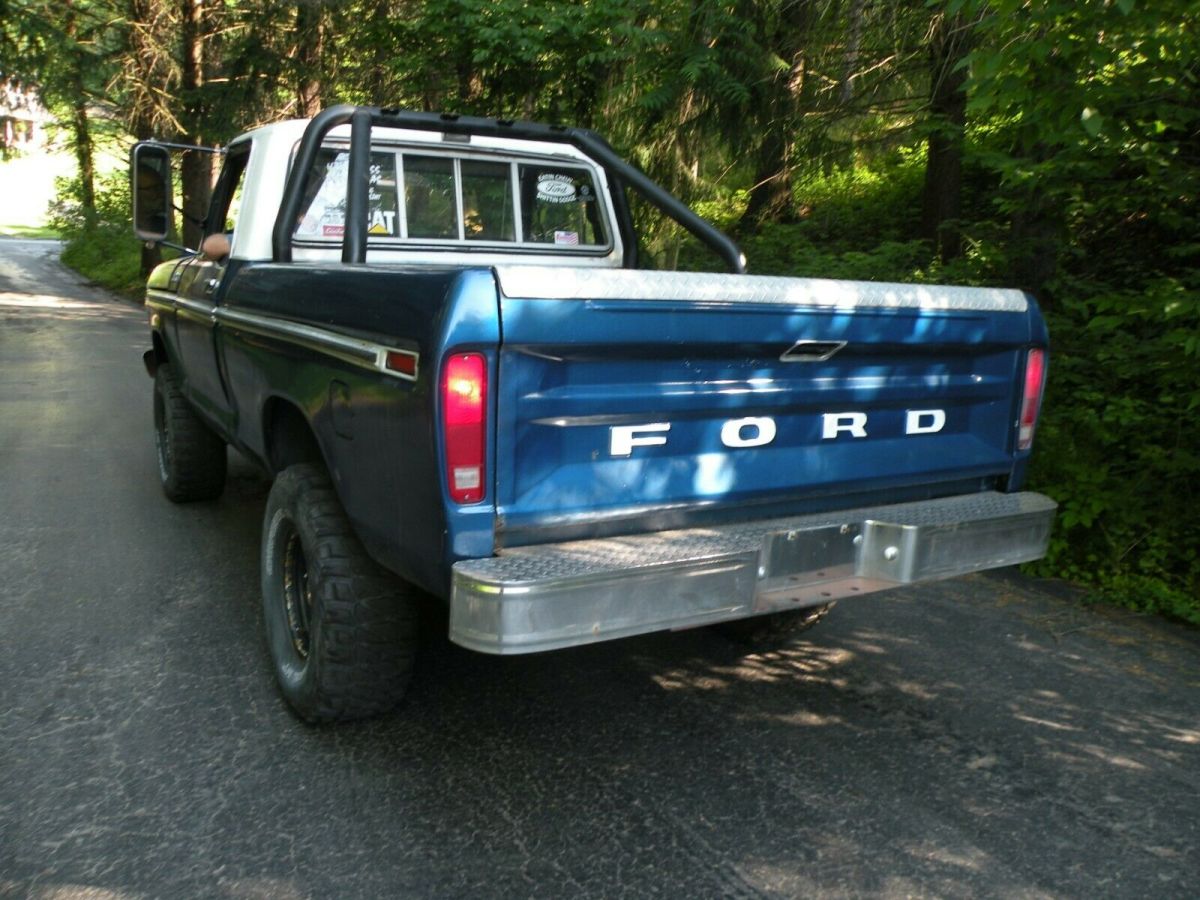 1977 Blue and White Ford F-150 Standard Cab Pickup