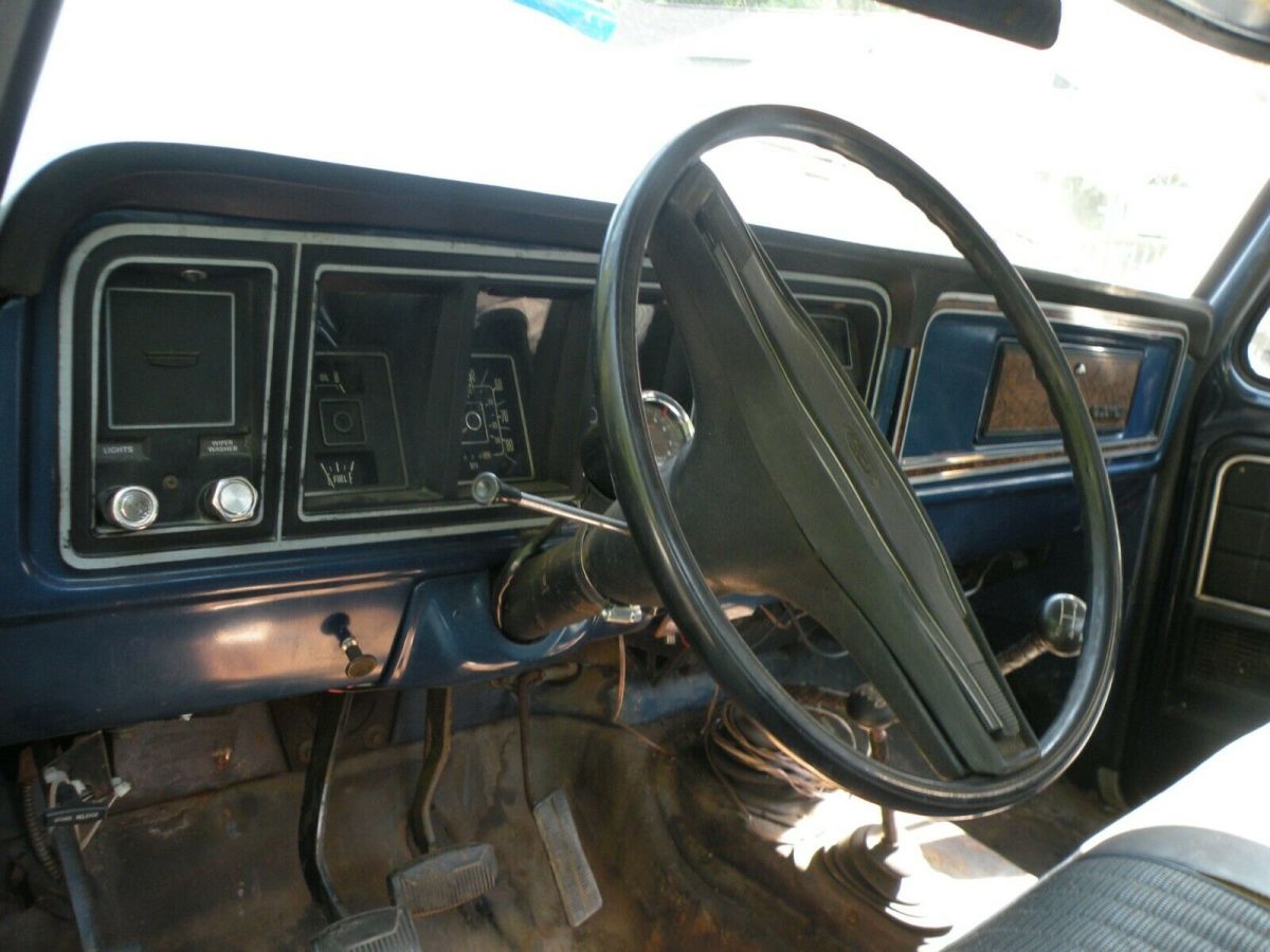 1977 Blue and White Ford F-150 Standard Cab Pickup