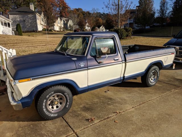 1977 Blue and white Ford F-150