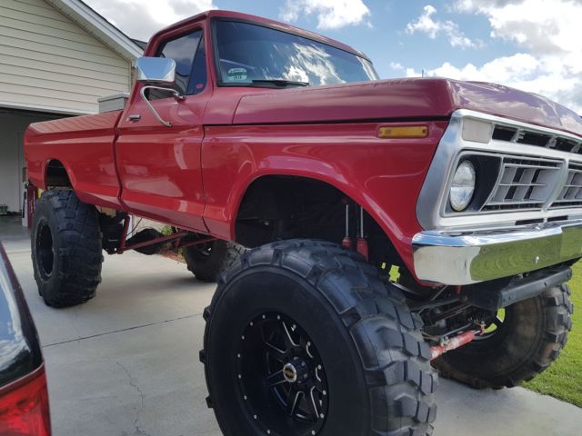 1977 Red Ford F-250 Standard Cab Pickup