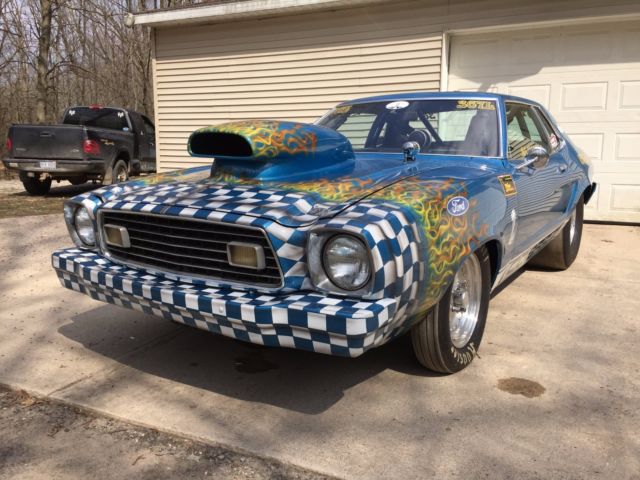 1977 Blue Ford Mustang --