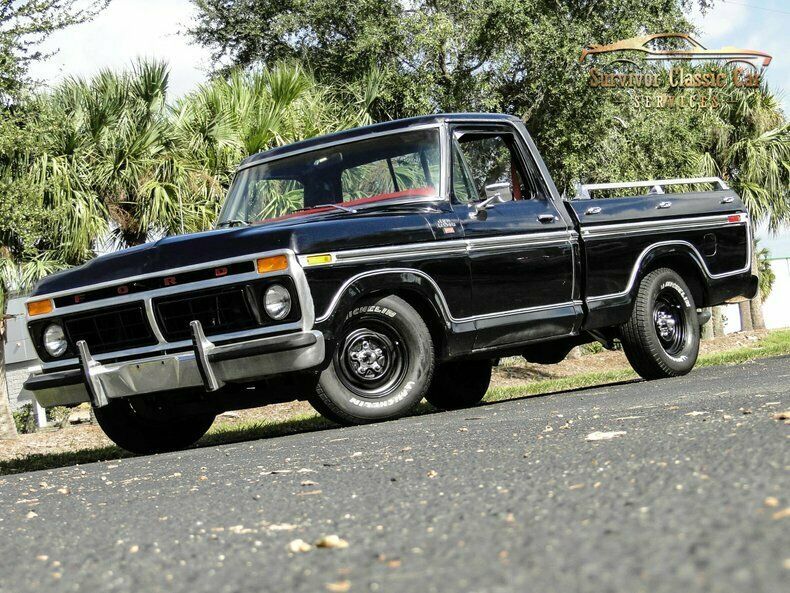 1977 Black Ford F-100 Truck