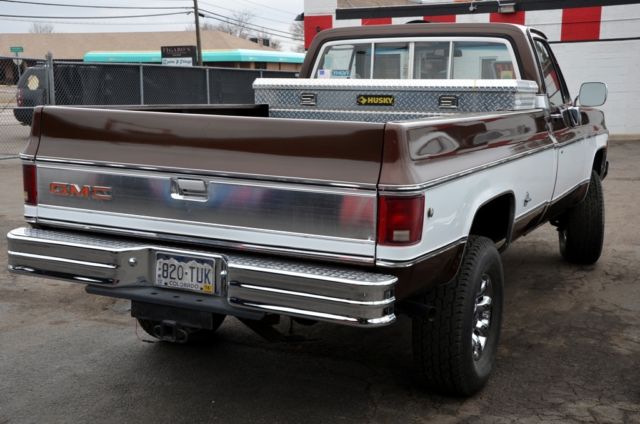 1977 BROWN AND WHITE GMC Sierra 3500 Standard Cab Pickup