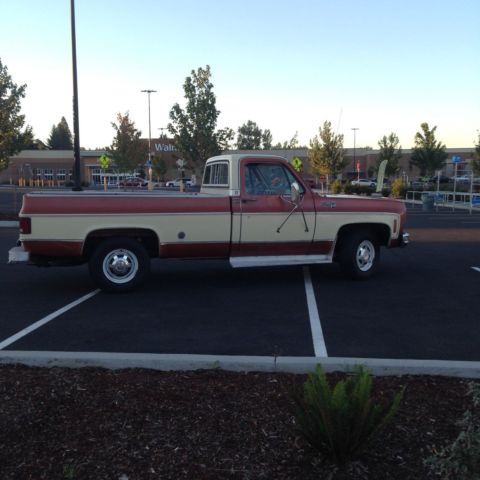 1977 Orange GMC Sierra 2500 Pick Up