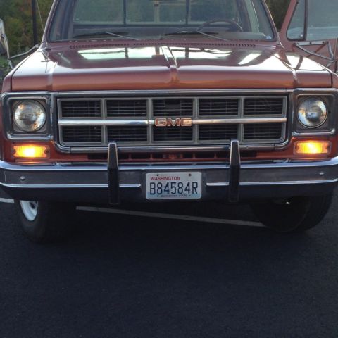 1977 Orange GMC Sierra 2500 Pick Up