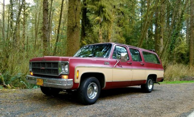1977 Burgundy GMC Suburban SUV