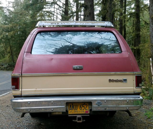 1977 Burgundy GMC Suburban SUV